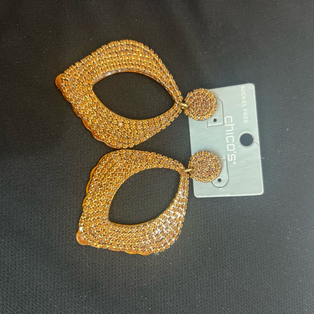 Chico's Radiant Gold Teardrop Earrings